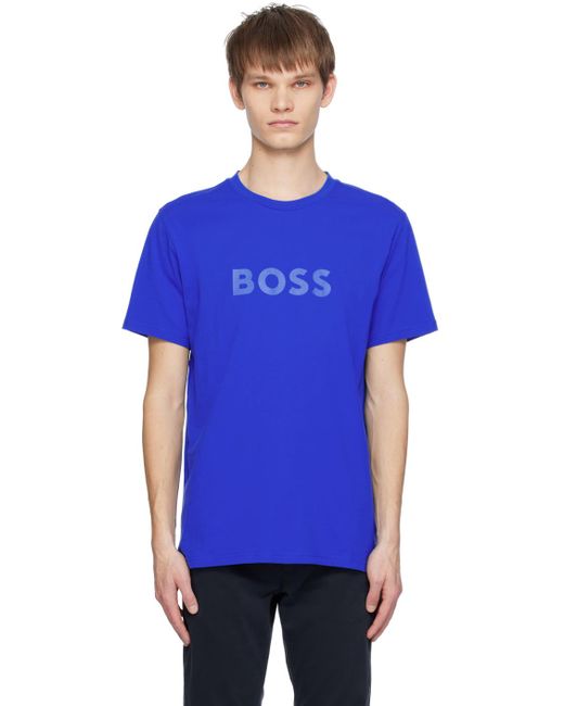 T-shirt bleu à col ras du cou Boss pour homme en coloris Blue