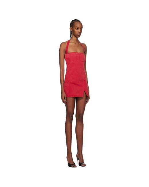 Dion Lee Red Apron Minidress