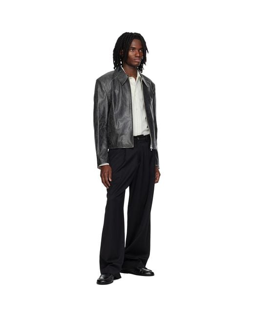 MMIC Black Vapor Leather Jacket for men