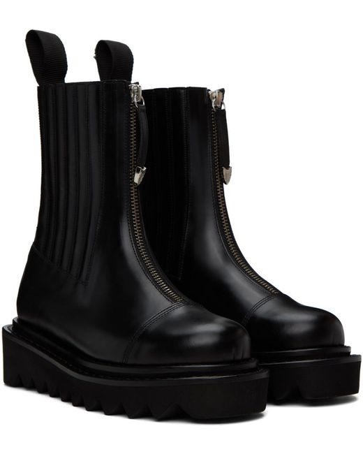 Toga Black Zip Boots