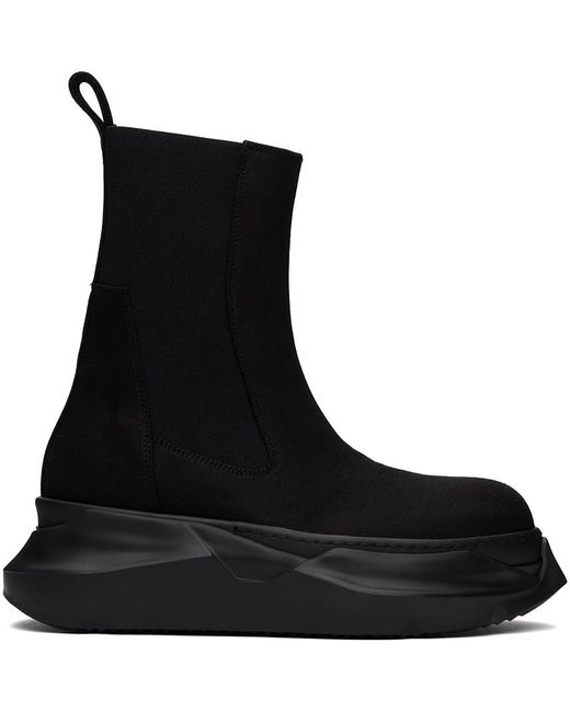 Rick Owens Black Beatle Abstract Chelsea Boots for men