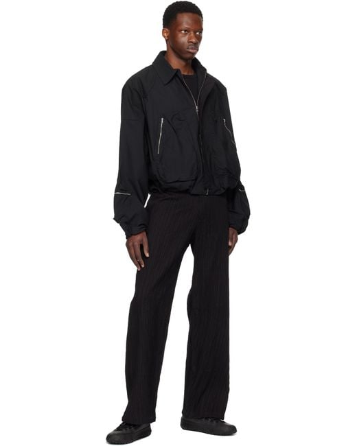 Tondolo Black Ventile Mushroom Bomber Jacket for men