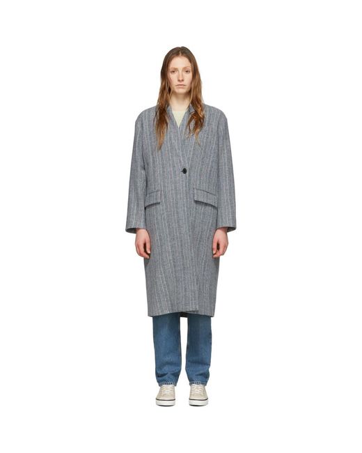 Étoile Isabel Marant Gray Grey Wool Henlo Coat