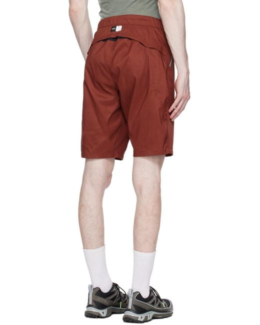 Pedaled Red Burgundy Water-repellent Shorts for men
