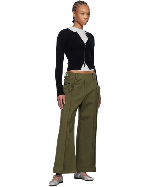 Fax Copy Express カーキ Vertical Pocket カーゴパンツ Green