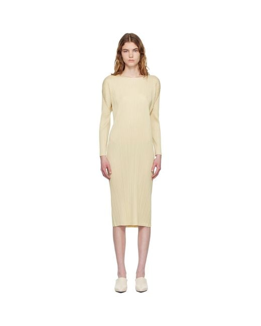 Pleats Please Issey Miyake Black Monthly Colors December Midi Dress