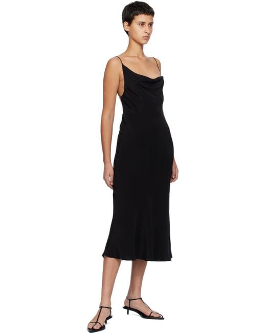 SILK LAUNDRY Black Carrie Midi Dress