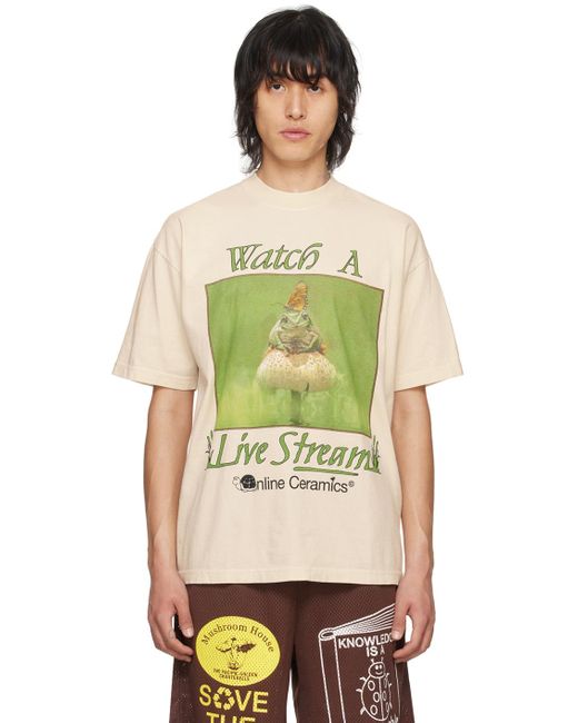 ONLINE CERAMICS Green 'watch A Live Stream' T-shirt for men