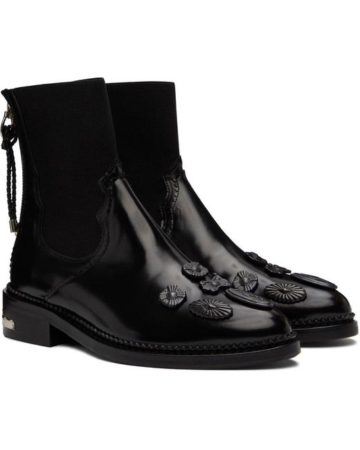 Toga Ssense Exclusive Black Embellished Chelsea Boots