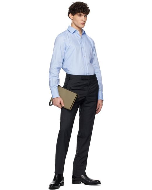 Tom Ford Brown Leather Mini Flat Pouch for men