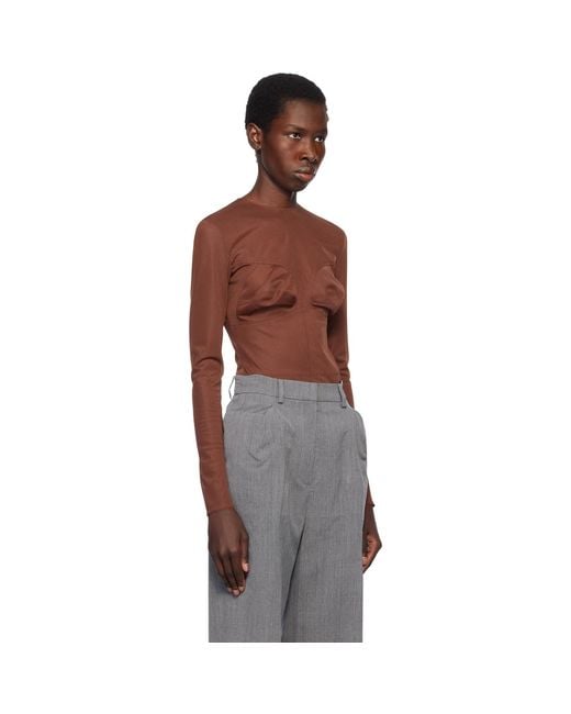 Pushbutton Brown Dummy Shaped Mesh Top