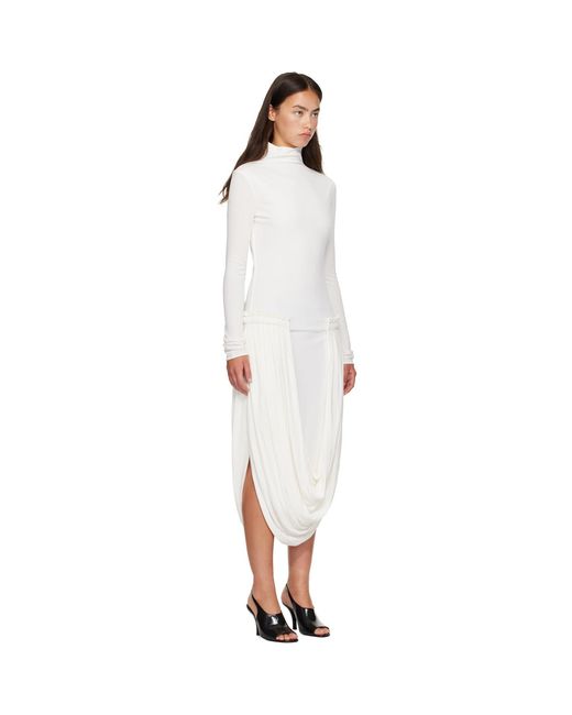 Stella McCartney White Draping Midi Dress