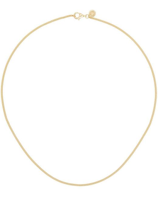 Tom Wood Metallic Gold Curb Chain Slim Necklace for men
