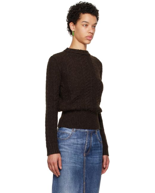 Bottega Veneta Black Brown Shetland Sweater