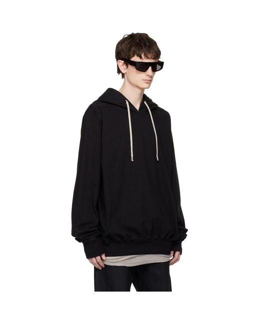 Rick Owens Black Temple Oversized Hoodie for men