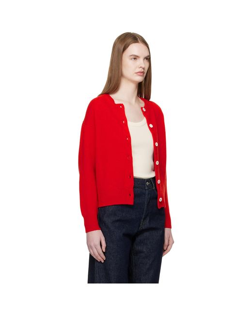 &Daughter Red Ada Crewneck Cardigan
