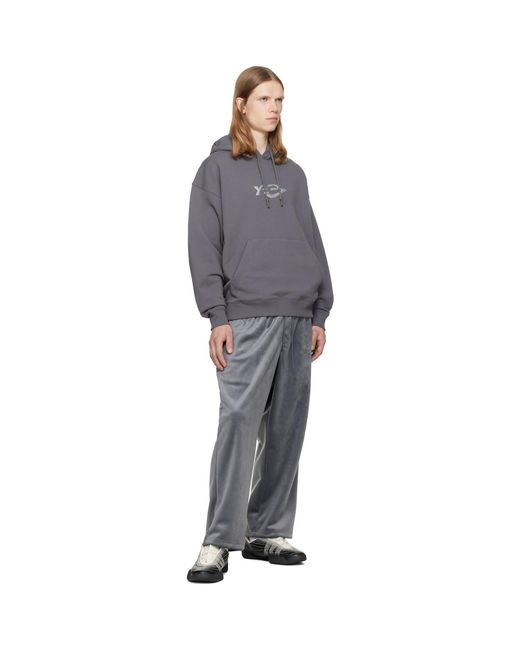 Y-3 Gray Velvet Corduroy Track Pants for men