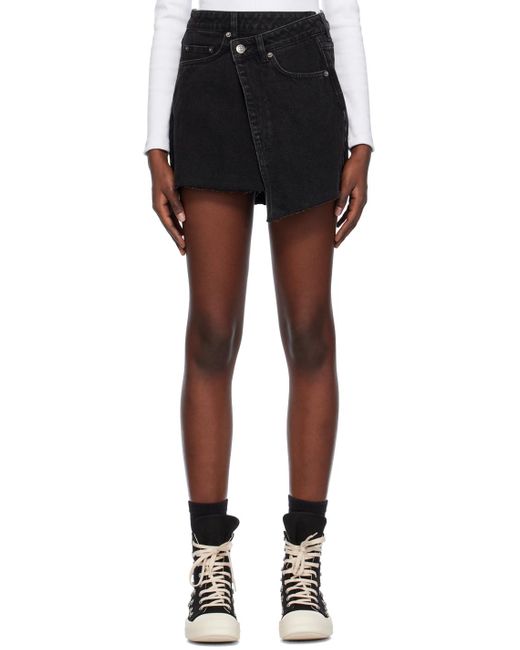 Ksubi Black Rap Denim Miniskirt