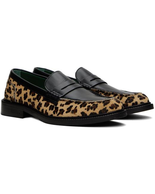 VINNY'S Black Townee Penny Loafers for men