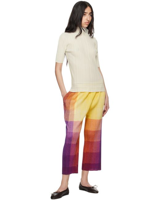 Pleats Please Issey Miyake Red Photon Trousers