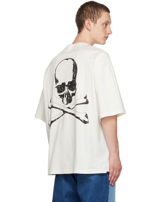 Mastermind Japan White Rubbed T-shirt for men