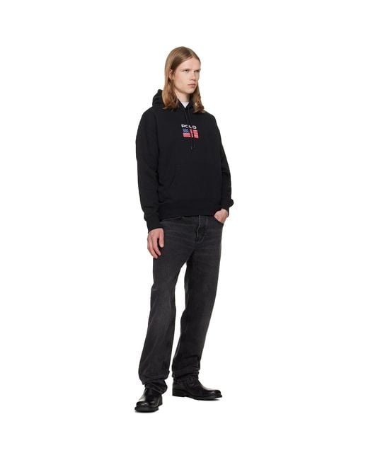 Polo Ralph Lauren Black Embroidered Logo Hoodie for men