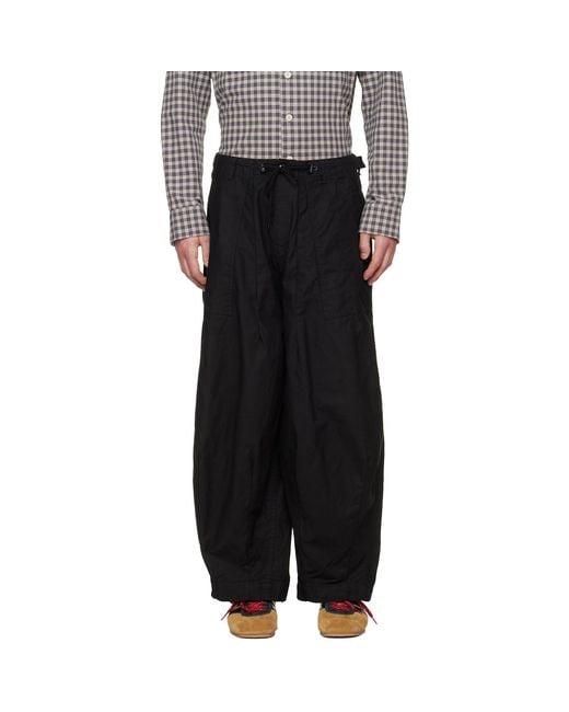 Needles Black H.D. Fatigue Trousers for men