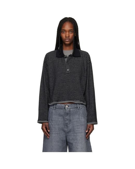 mfpen Black Cropped Ls Polo