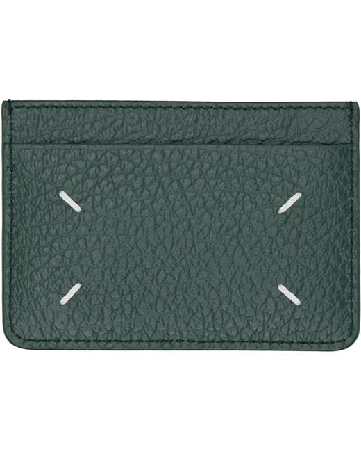 Maison Margiela Green Four Stitches Card Holder for men
