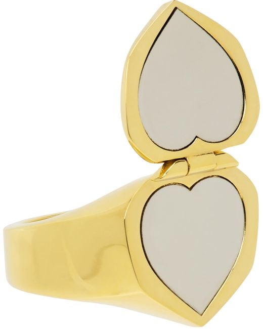 【関税込み】Givenchy ゴールド Heart Mirror シグネットリング Givenchy Heart Mirror Signet Ring in Metallic for Men | Lyst UK