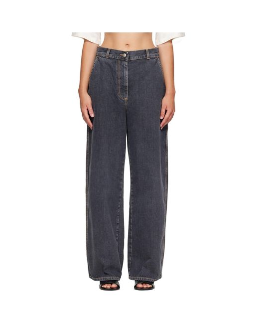 Palm Angels Blue Tree Logo Loose Jeans