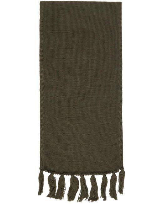 Our Legacy Green Khaki Knitted Scarf for men