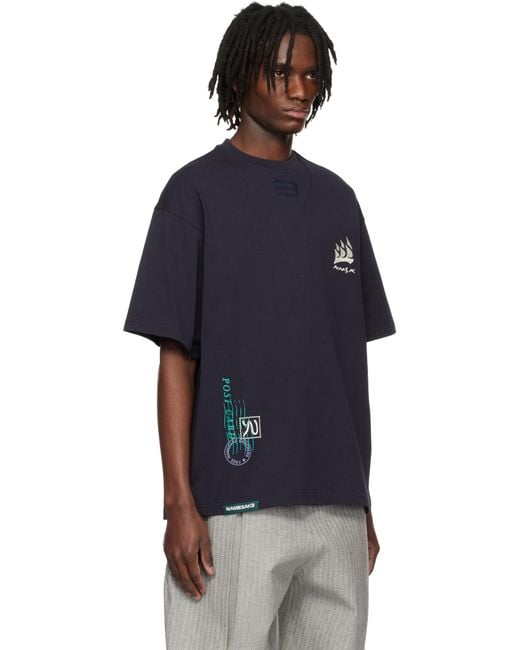 NAMESAKE Blue Sava Oversized Sail T-Shirt for men