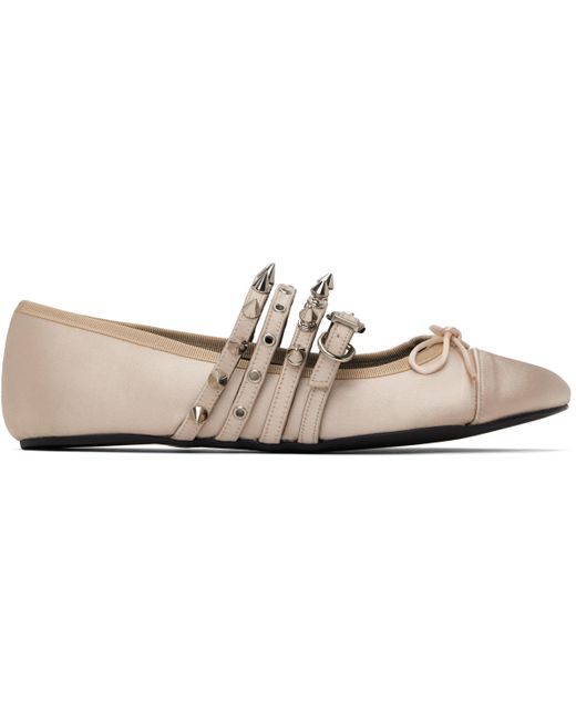 Abra Spike Ballerina Flats in Black | Lyst