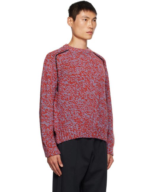 Paul Smith Red Orange & Purple Chunky Sweater for men