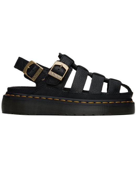 【Dr.Martens】グリズリー レザー フィッシャーマン サンダル メンズ Dr. Martens ブラック Wrenlie Grizzly レザー