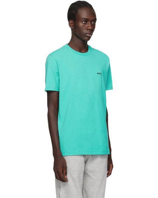 BOSS by HUGO BOSS Green Bonded T shirt for Men Lyst UK