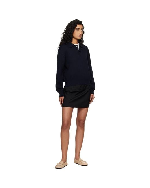 DUNST Blue Cashmere Collared Polo