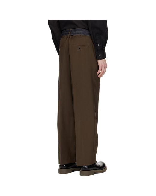Sacai Black Suiting & Denim Trousers for men