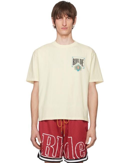 Rhude Red Off-white Card T-shirt for men