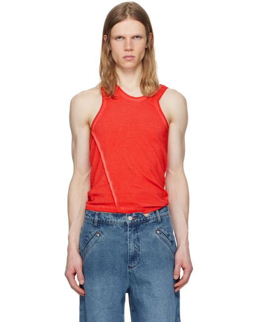 Spencer Badu Orange Organic Cotton Tank Top for men