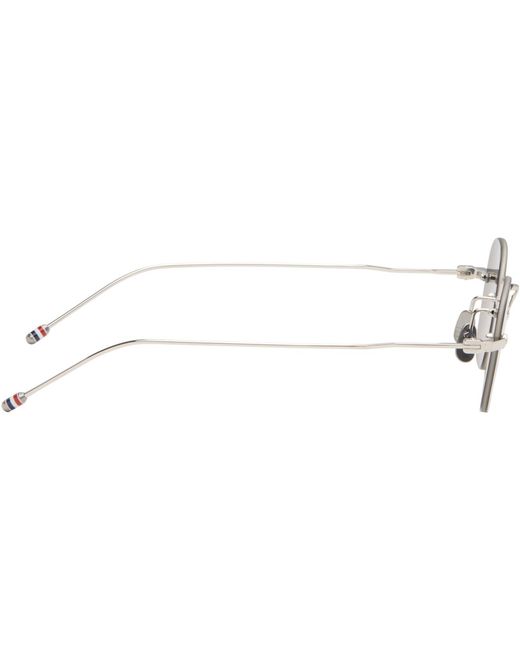 Thom Browne Gray Rectangular Rimless Sunglasses for men