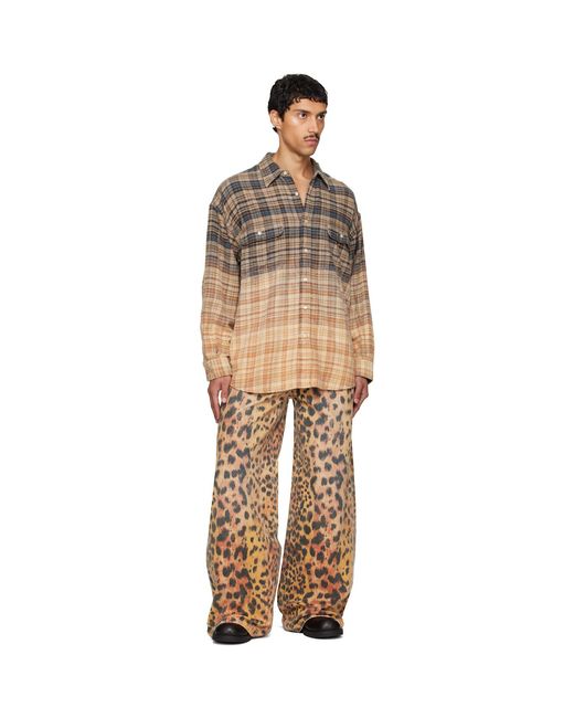 R13 Brown Boyfriend Shirt for men