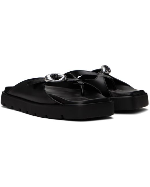 Alexander Wang Black Dome Flatform Leather Sandals