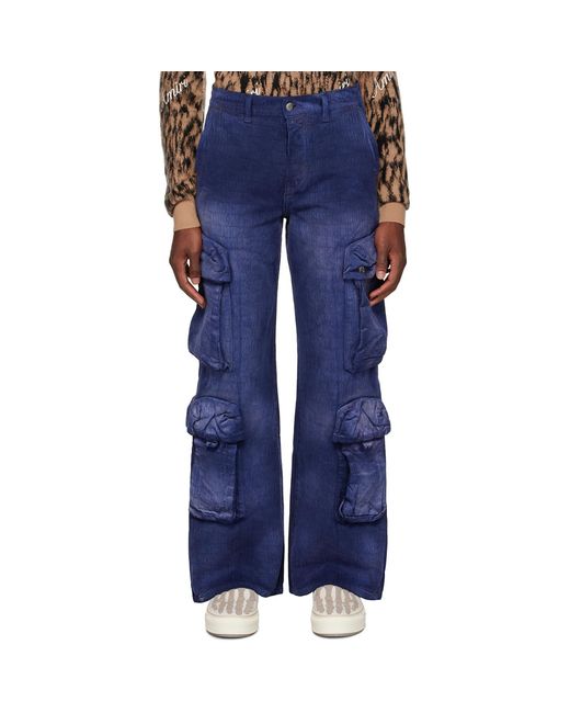 Amiri Blue Jacquard Cargo Pants for men