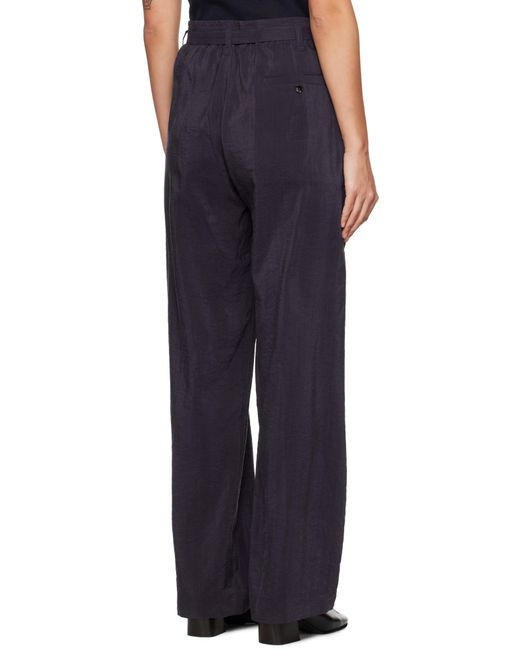 Lemaire ネイビー ベルト リラックス トラウザーズ Blue