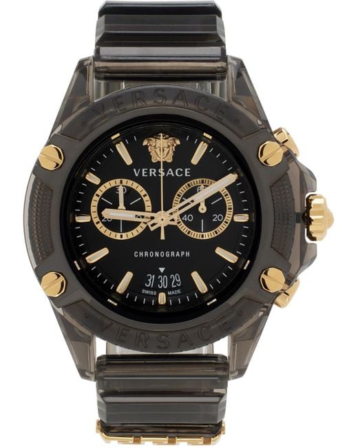 メンズ Versace &ゴールド Icon Active 腕時計 Black