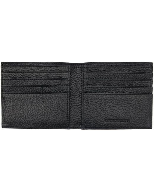 Emporio Armani Black Tumbled Leather Wallet for men