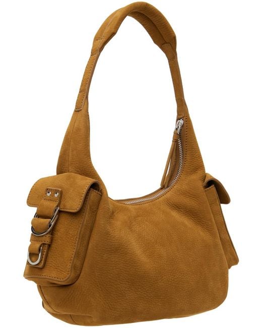 Blumarine Brown Tan Regular-sized Nubuck Leather Cargo Bag