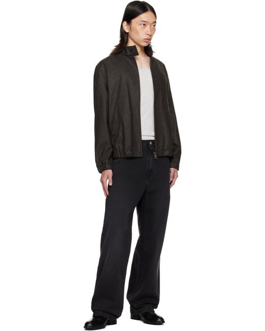 Lacoste Black Wool Harrington Jacket for men